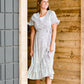 Cream and black side tie midi dress