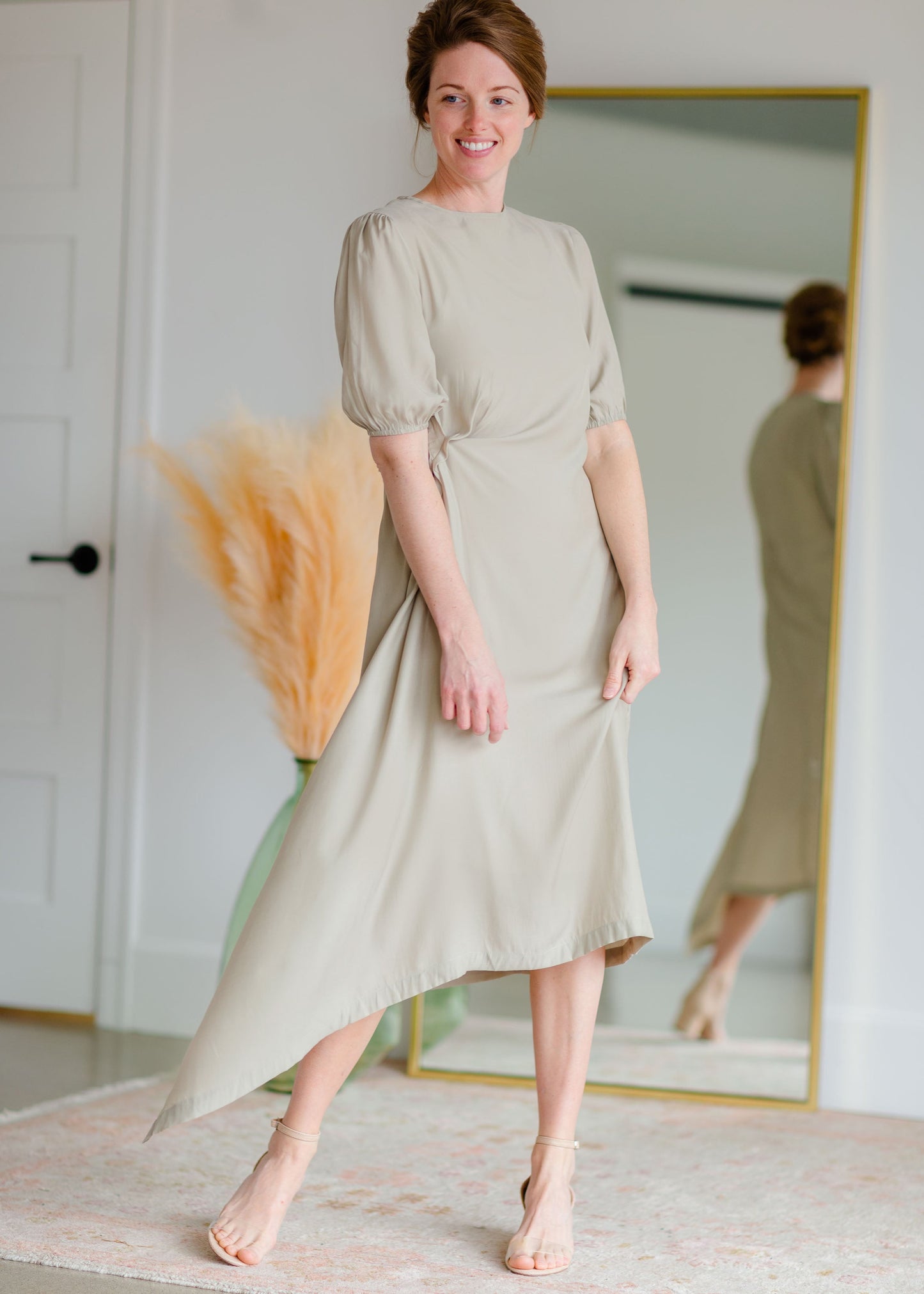 Puff Sleeve Asymmetrical Dress Dresses Grade & Gather