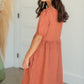 Puff Sleeve Dotted Midi Dress Dresses Tea N Rose/Amber Blue