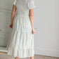 Puff Sleeve Embroidered Square Neck Midi Dress Dresses Polagram & BaeVely