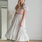 Puff Sleeve Embroidered Square Neck Midi Dress Dresses Polagram & BaeVely