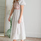 Puff Sleeve Embroidered Square Neck Midi Dress Dresses Polagram & BaeVely