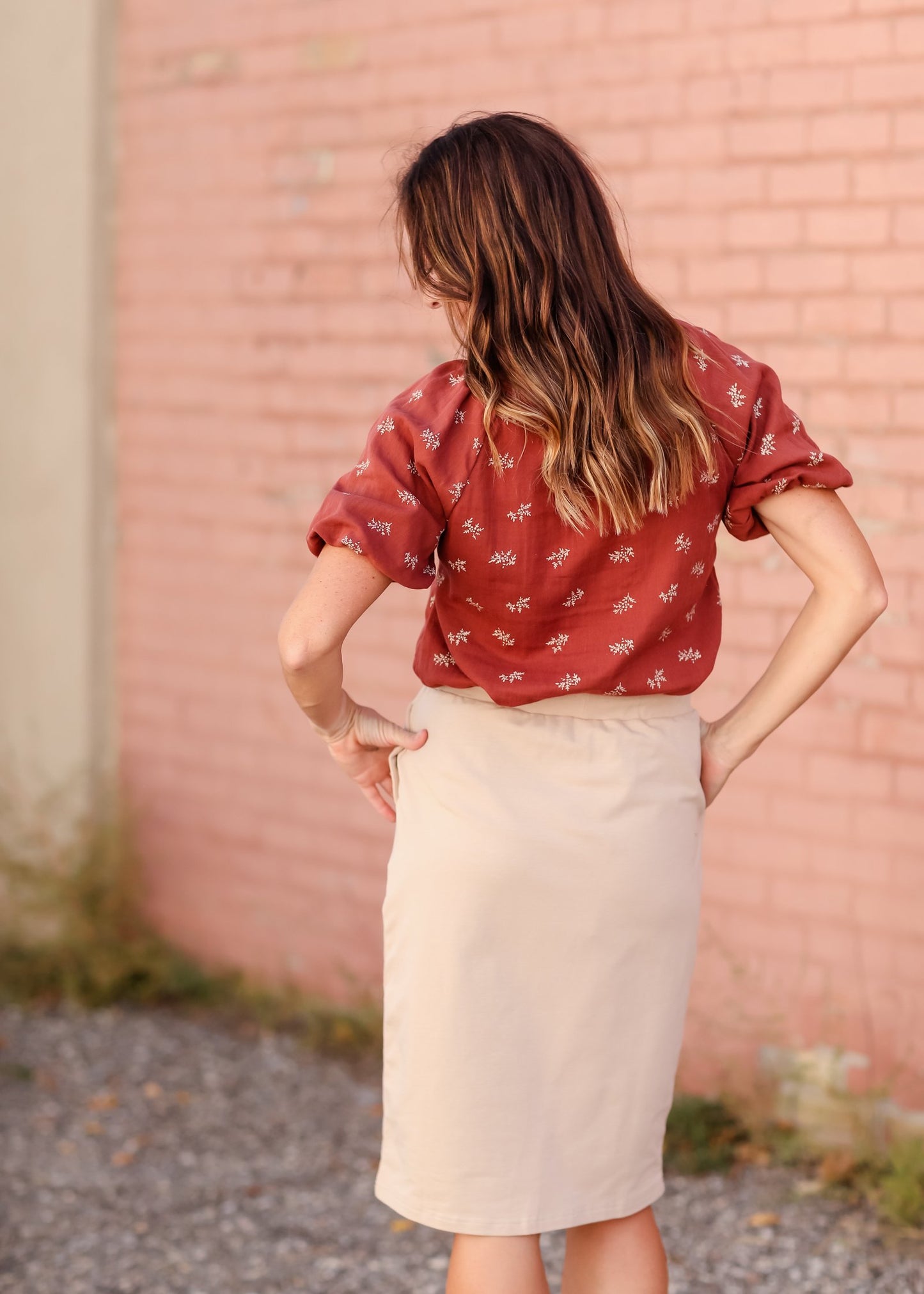 Puff Sleeve Round Neck Floral Print Top Tops Pologram