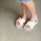 Puffed Genuine Leather Strap Slide - FINAL SALE Shoes