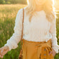 Pullover Chenille Pom Detail Sweater Tops
