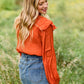 Pumpkin Spice Ruffle Sleeve Blouse - FINAL SALE Tops