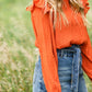 Pumpkin Spice Ruffle Sleeve Blouse - FINAL SALE Tops