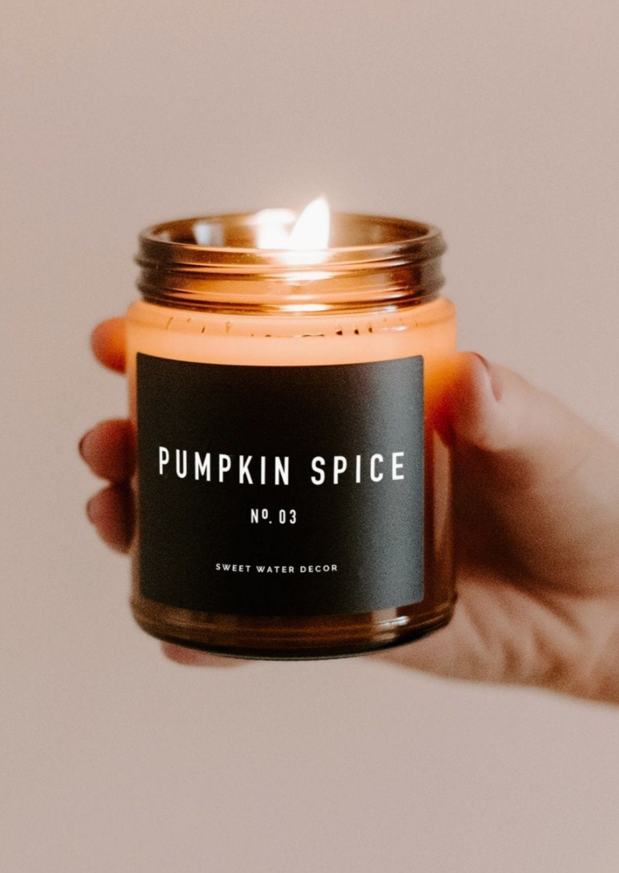 Pumpkin Spice Scented Soy Candle Home Listing Sweet Water Decor