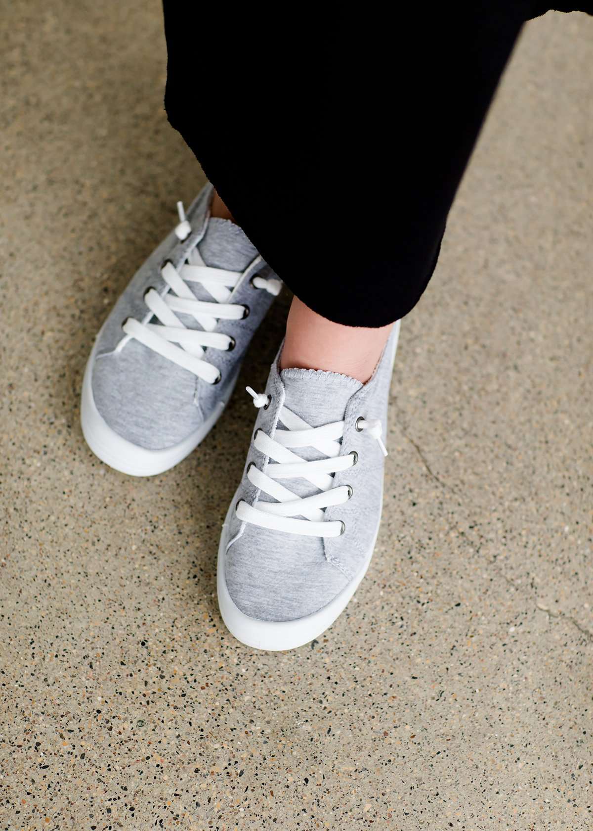 Gray quilted Jersey knit sneaker