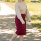 Quinn Burgundy Midi Skirt Skirts