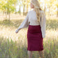Quinn Burgundy Midi Skirt Skirts