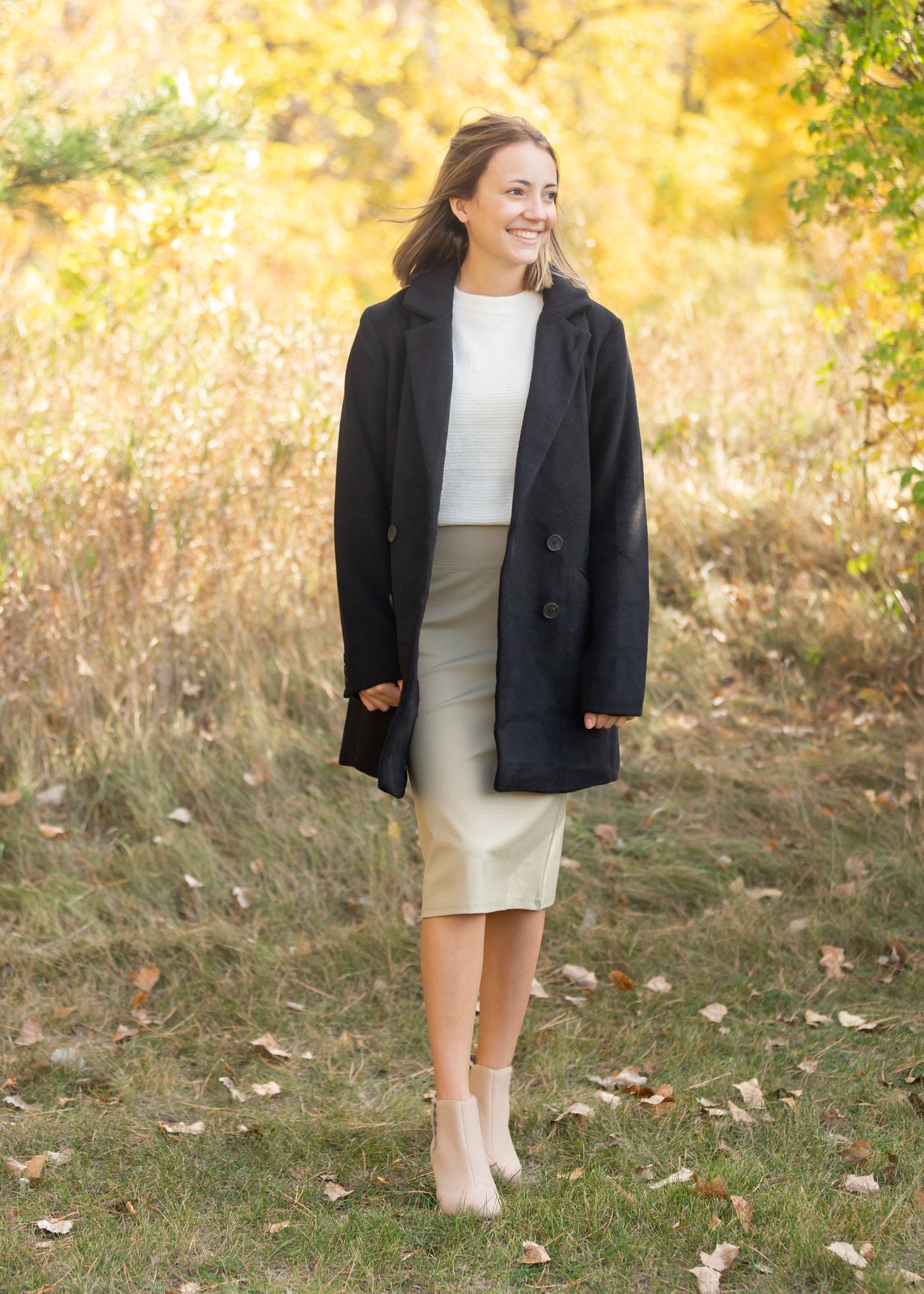 Quinn Khaki Knit Midi Skirt Skirts