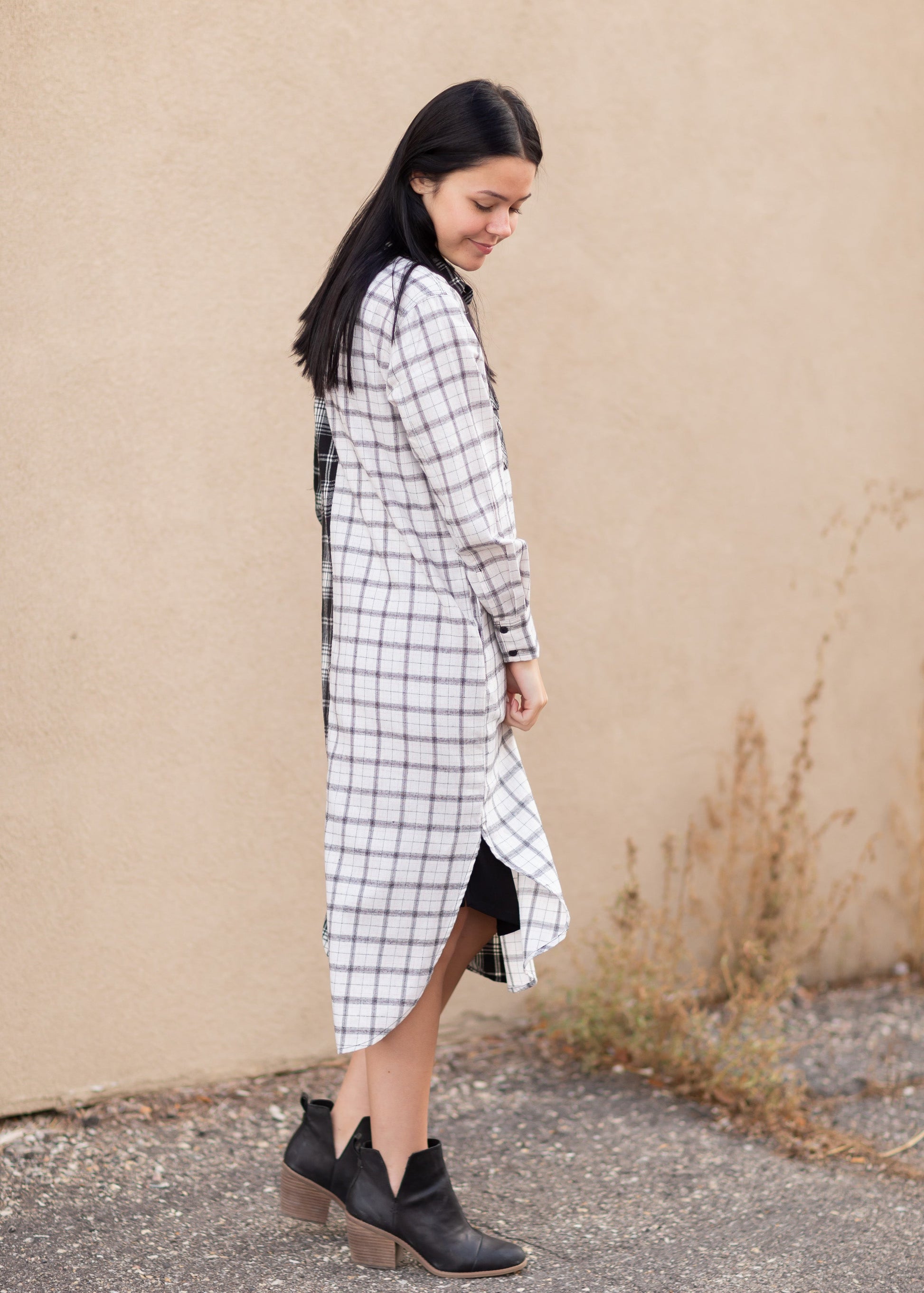 Rae Button Up Plaid Dress Dresses