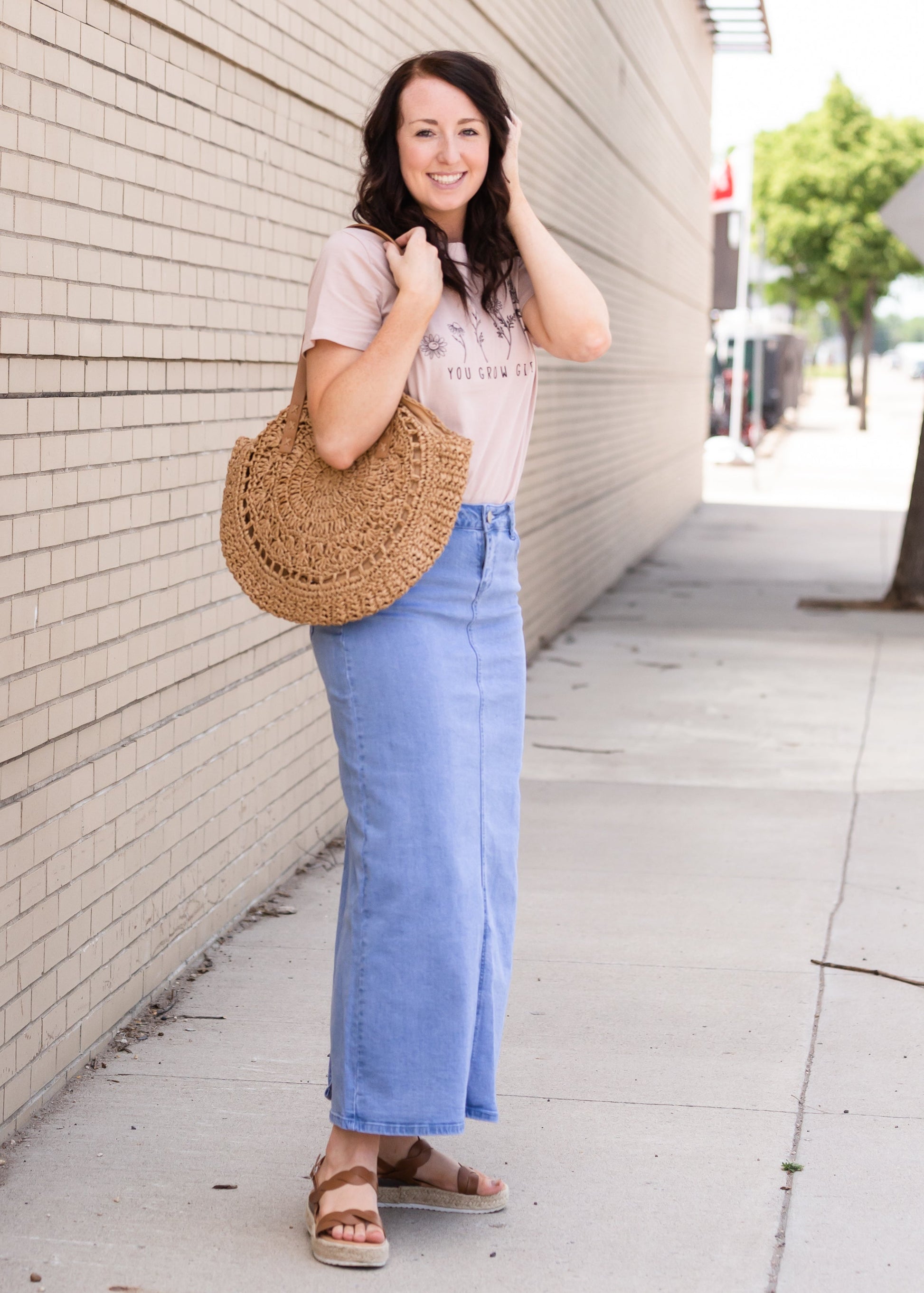 Randi Light Wash Long Denim Skirt - FINAL SALE Skirts