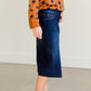 Raw Hem Dark Denim Jean Skirt - FINAL SALE Skirts