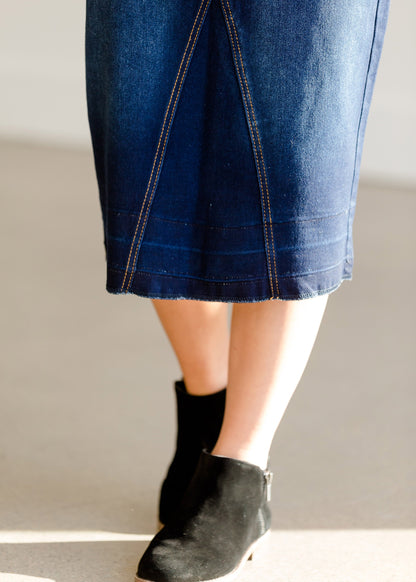 Raw Hem Dark Denim Jean Skirt - FINAL SALE Skirts