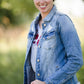 raw edge distressed denim jean jacket