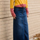 Raw Hem Long Denim Skirt Skirts
