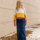 Raw Hem Long Denim Skirt Skirts