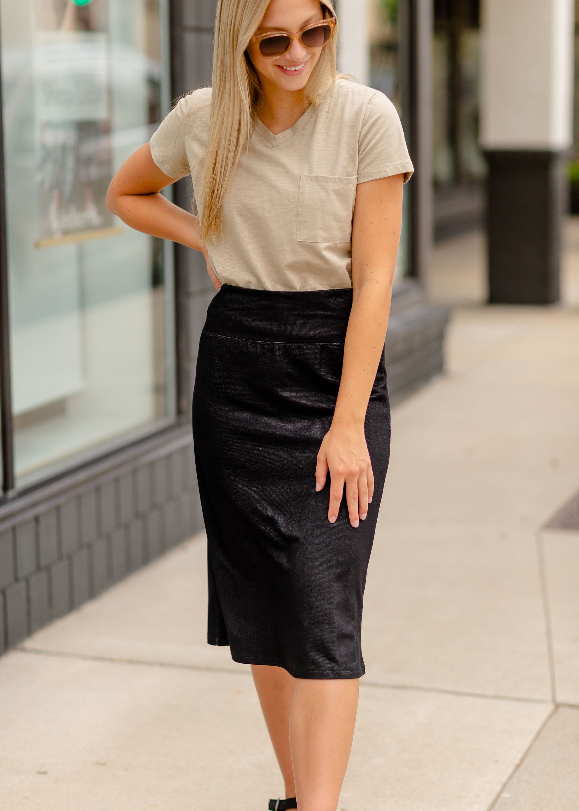 Rebecca Black Knit Midi Skirt Skirts