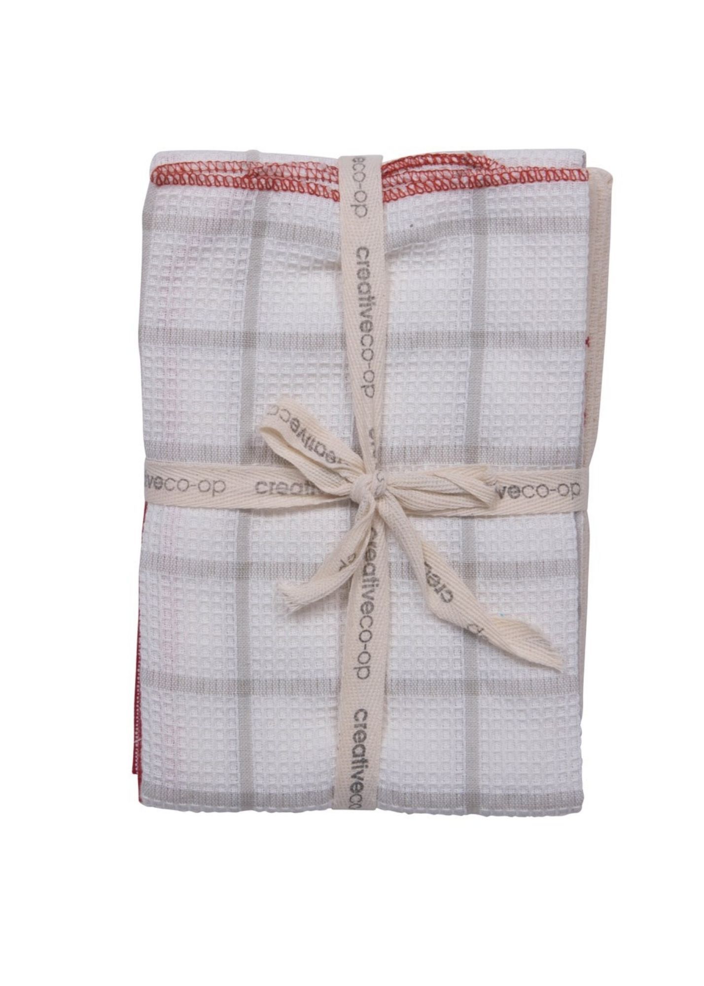 Red Assorted Woven Cotton Tea Towels Home & Lifestyle Creative Co-op