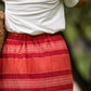 Red Brick Striped Pocket Midi Skirt Skirts