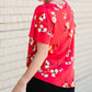 Red Floral Knot Front Top - FINAL SALE Tops