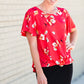 Red Floral Knot Front Top - FINAL SALE Tops
