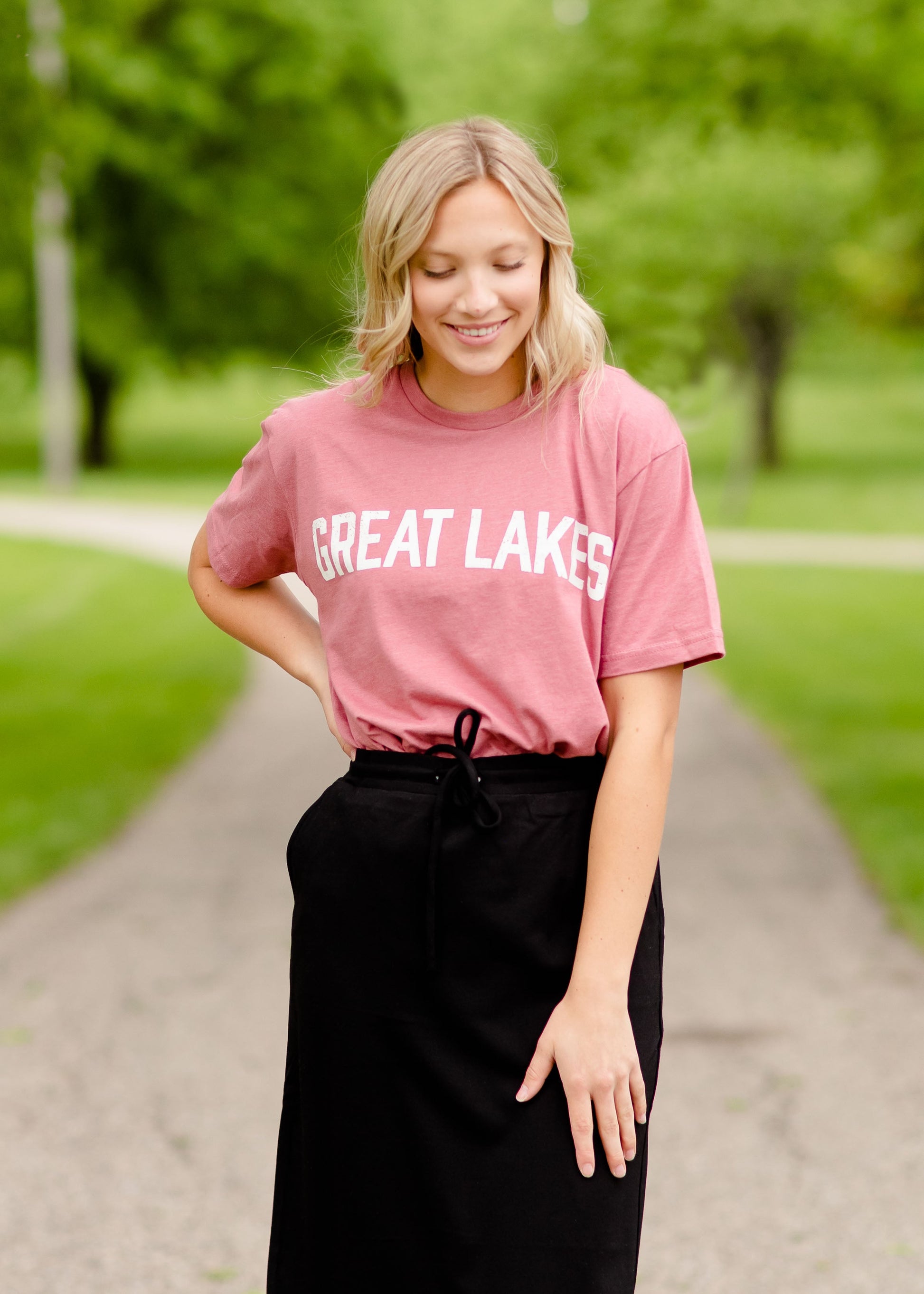 Red Great Lakes T-Shirt Tops