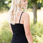 high neck adjustable layering tank top in black, white or navy