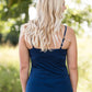 high neck adjustable layering tank top in black, white or navy