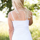 high neck adjustable layering tank top in black, white or navy