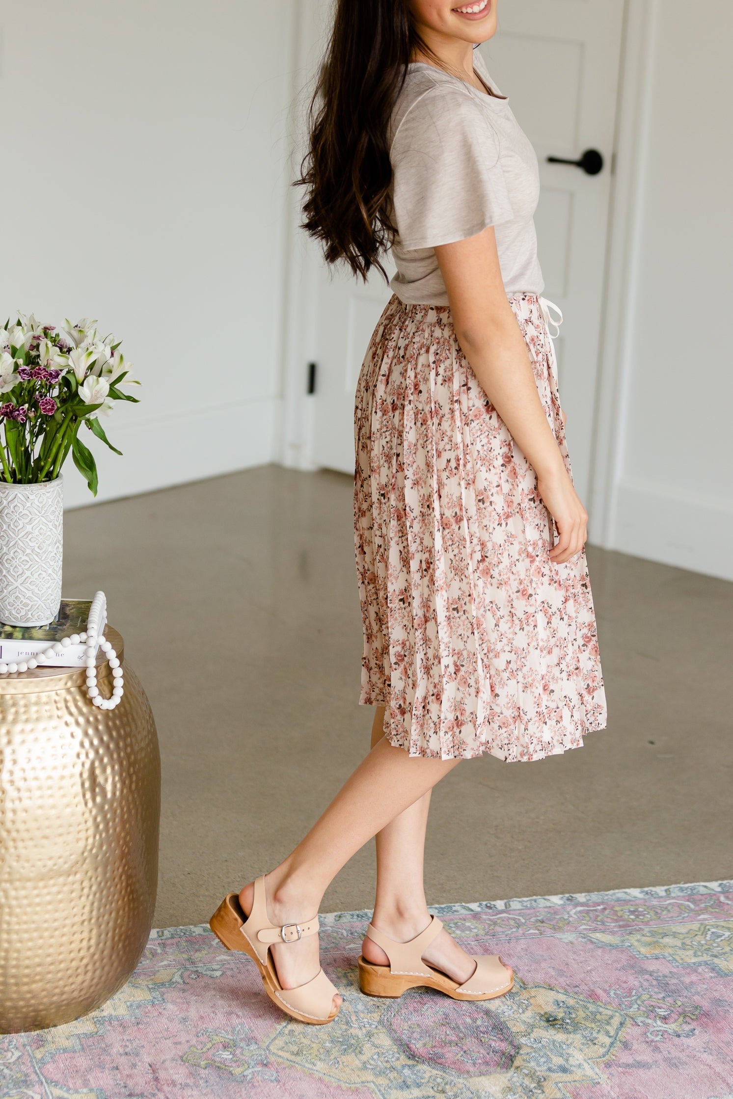 REDIRECTED Anja Natural Wood Peeptoe Clogs Shoes
