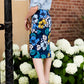 navy, yellow, and blue modest pencil midi skirts