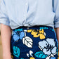 navy, yellow, and blue modest pencil midi skirts