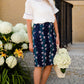 navy, yellow, and blue modest pencil midi skirts