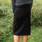 REDIRECTED Remi Ebony Black Denim Midi Skirt Skirts