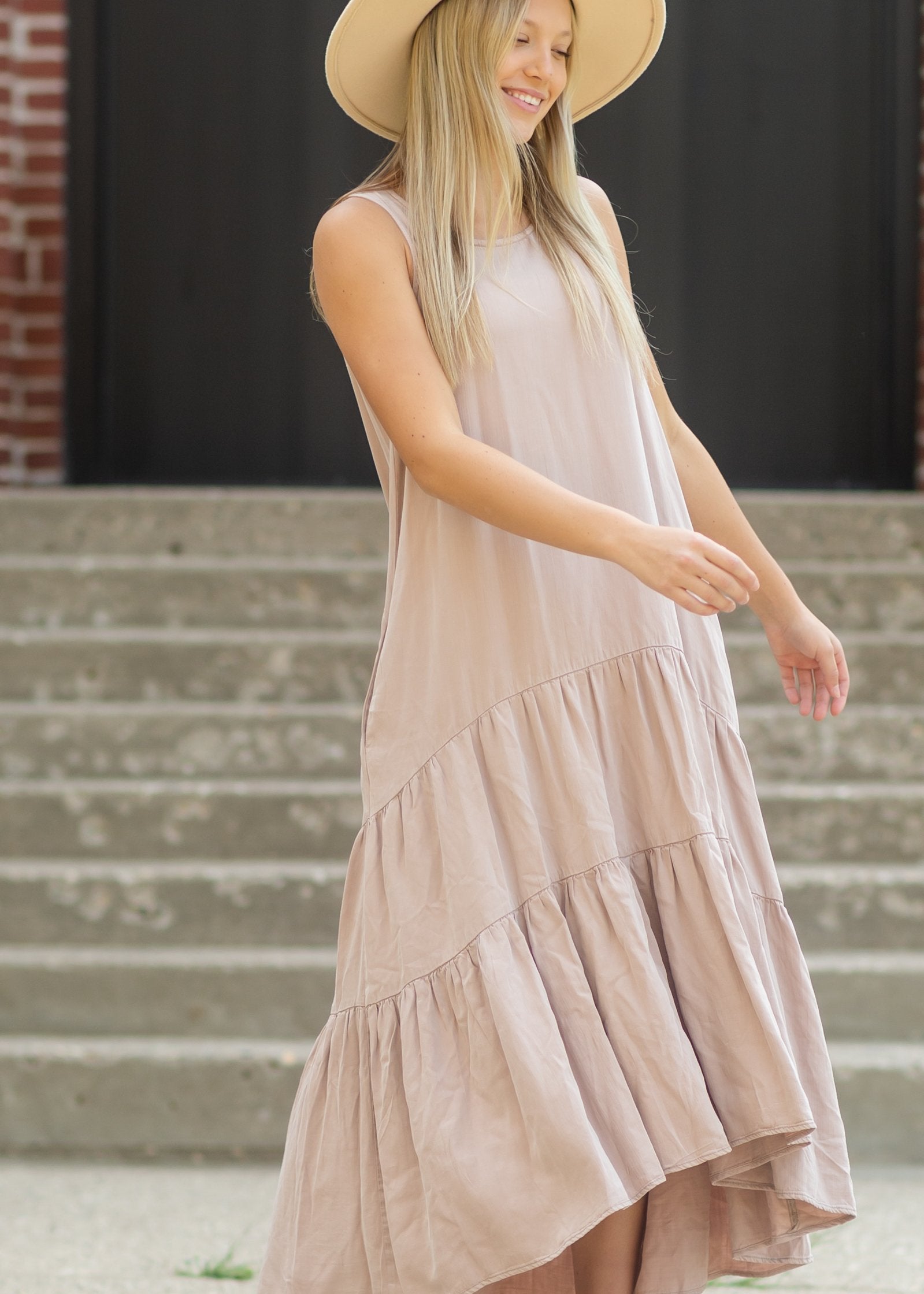 REDIRECTED Ruffle Detailed Tiered Midi Dress Dresses Thread & Supply