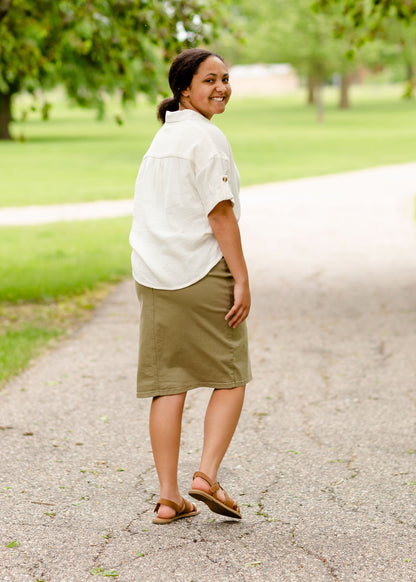 Relax Textured Button Up Blouse Tops