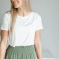 Relaxed Fit Scoop Neck Top- FINAL SALE Tops S / Ivory
