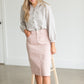Remi Blush Denim Midi Skirt Skirts Inherit