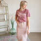 Remi Blush Denim Midi Skirt Skirts Inherit