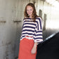 Burnt orange modest midi skirt