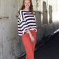 Burnt orange modest midi skirt
