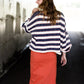Burnt orange modest midi skirt