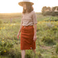 Remi Burnt Orange Midi Skirt - FINAL SALE Skirts