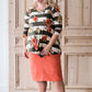 Burnt orange modest midi skirt