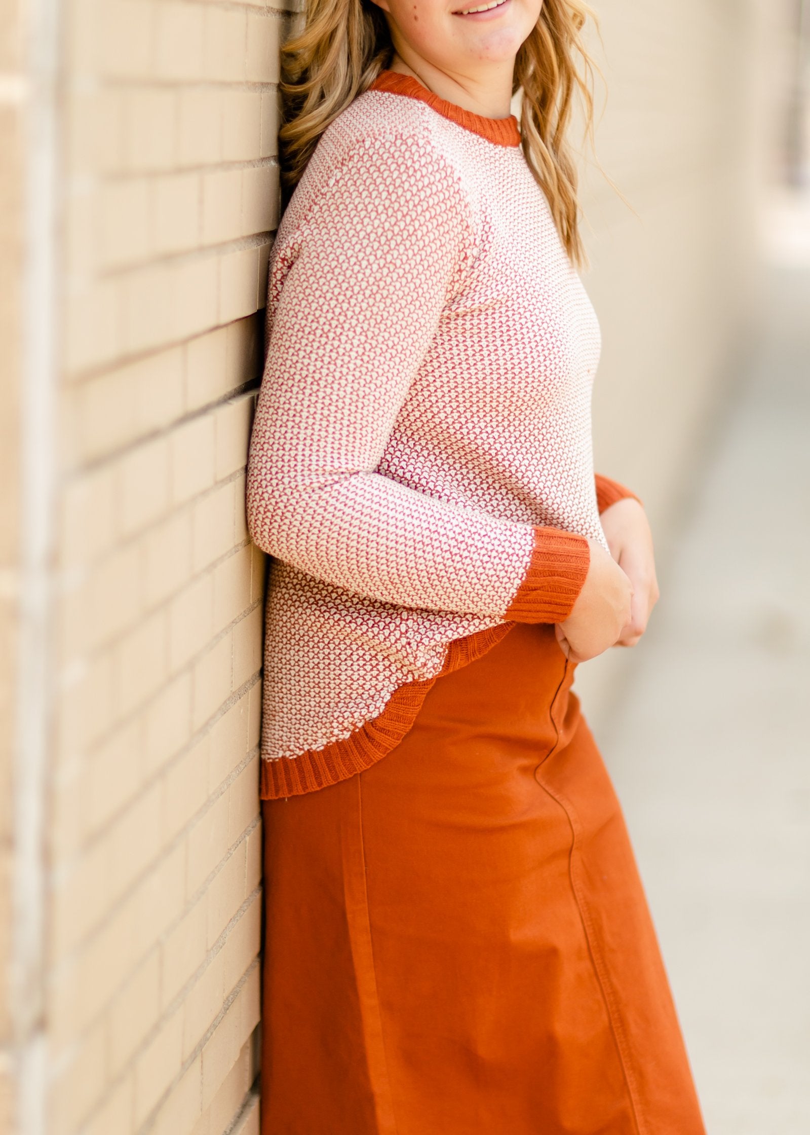 Remi Burnt Orange Midi Skirt - FINAL SALE Skirts Inherit - Sheer Beautydent