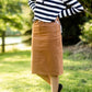 Remi Camel Denim Midi Skirt Skirts Inherit