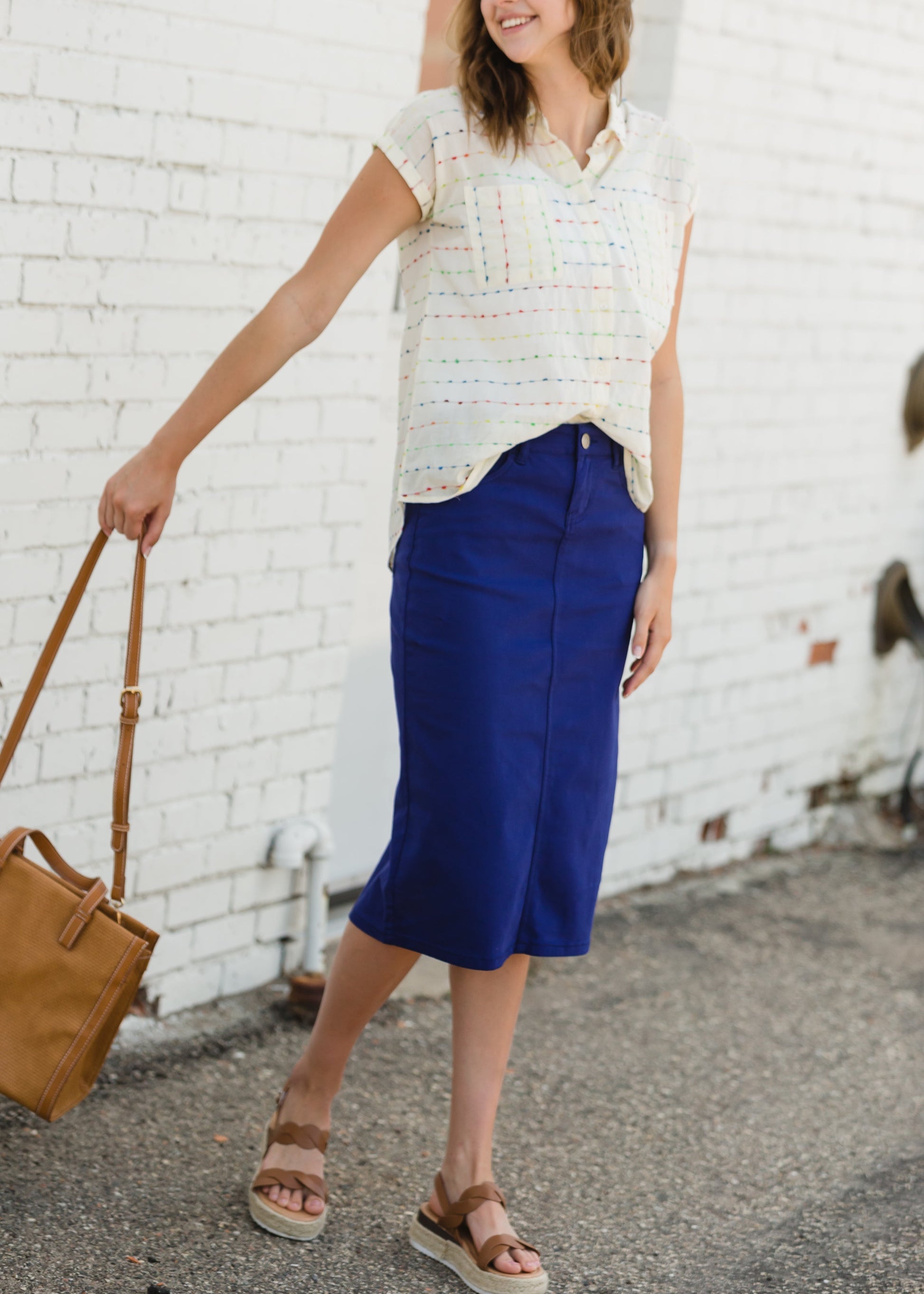 Remi Cobalt Blue Midi Skirt - FINAL SALE Skirts